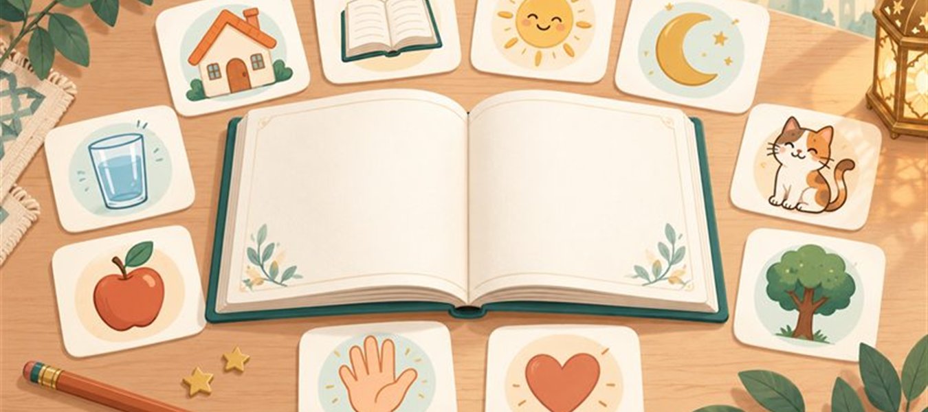 Illustration : les 10 premiers mots arabes