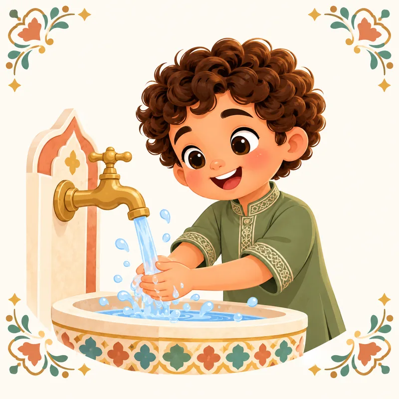 Apprendre les ablutions (woudou') — fiche gratuite à imprimer
